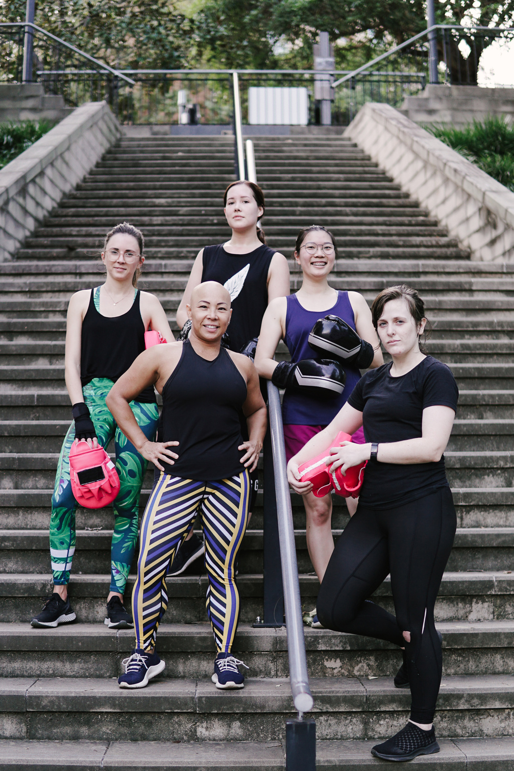 Women working out outdoors